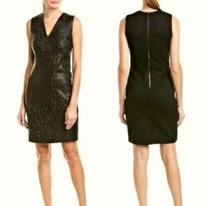 Elie Tahari black Roanna lamb leather studded dress sz 6
